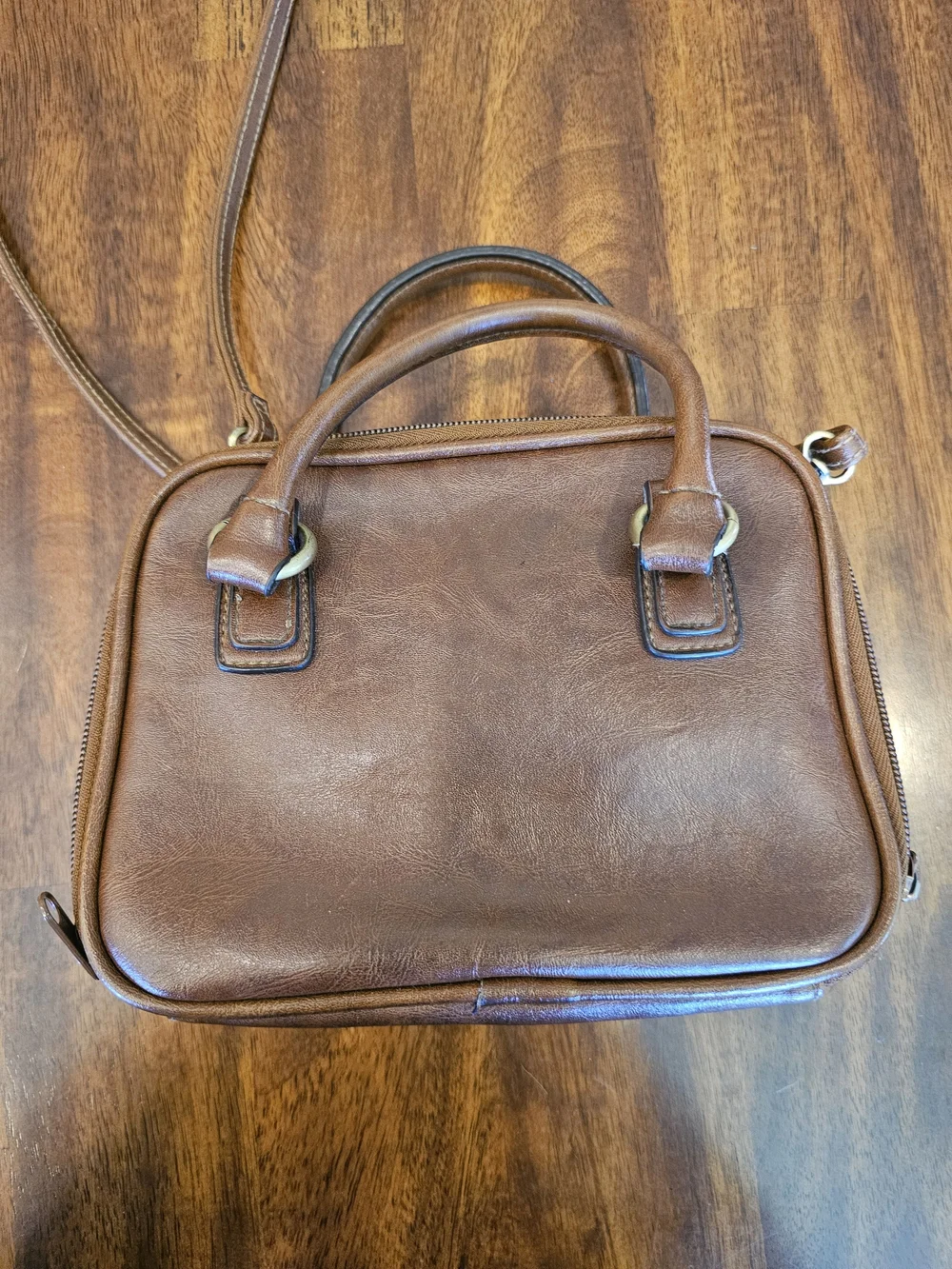 Accordion Style Brown Women's Leather Crossbody Purse Unbranded Nice!